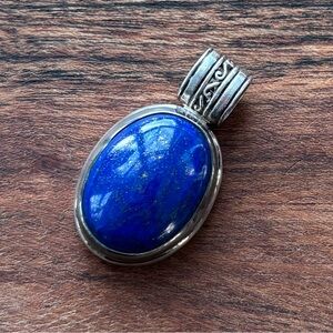 Bright Blue Lapis Lazuli Gemstone Sterling Silver Pendant